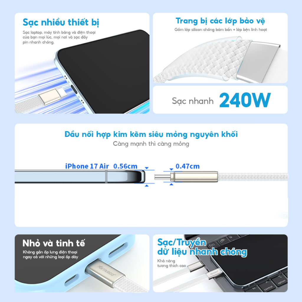 Slim Silicone Type-C to Type-C 240W 1.5m-9